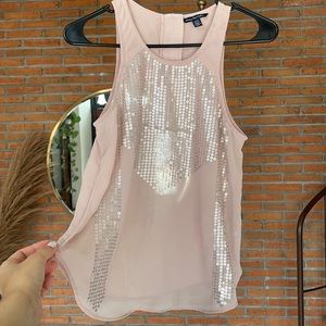 American Eagle pink Sequin top, size XS